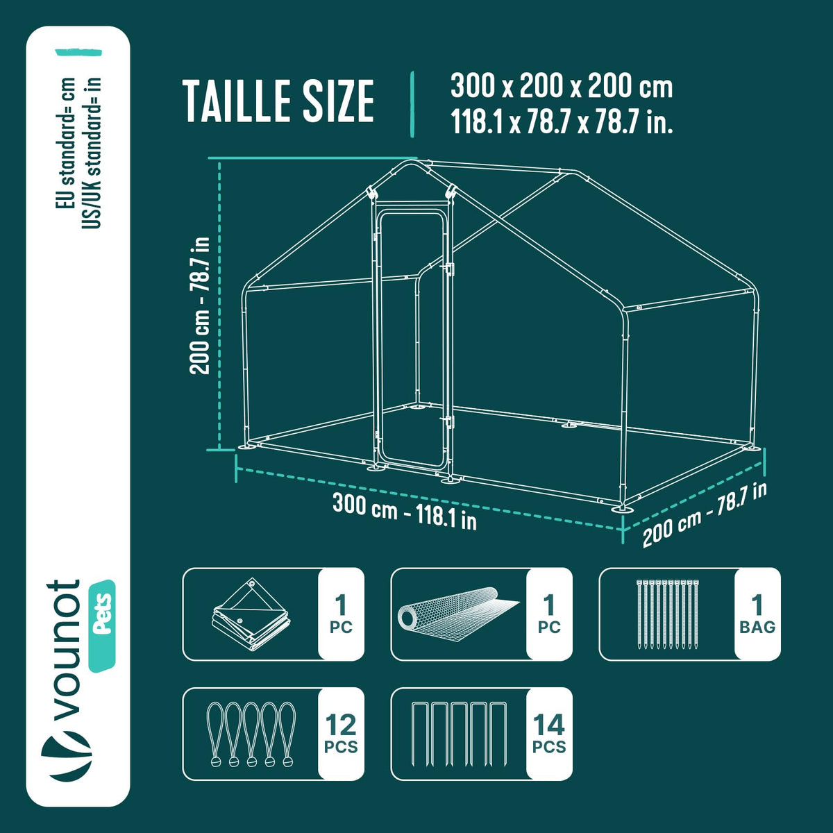 Hühnerstall 6m² Metall 3x2x2m Hühnerhaus Hühnergehege Sicherheitsschloss wasserdichtes PE Farbtuch für Hühner