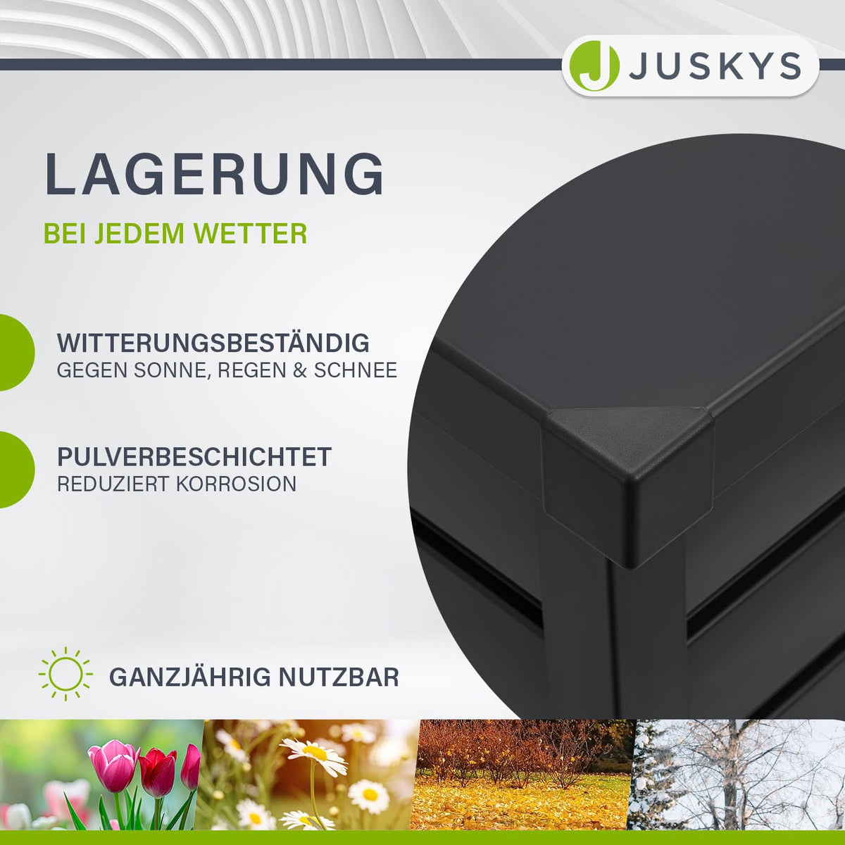 Metall Aufbewahrungsbox Limani 380 Liter Outdoor Box wasserdicht abschließbar Gartenbox Kissenbox Anthrazit