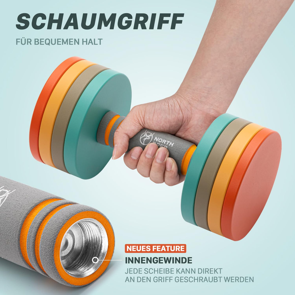 2 in 1 Set Stahl verstellbare Kurzhanteln und Langhanteln 10 kg 2er Set Fitness Hantelset für Heimtraining