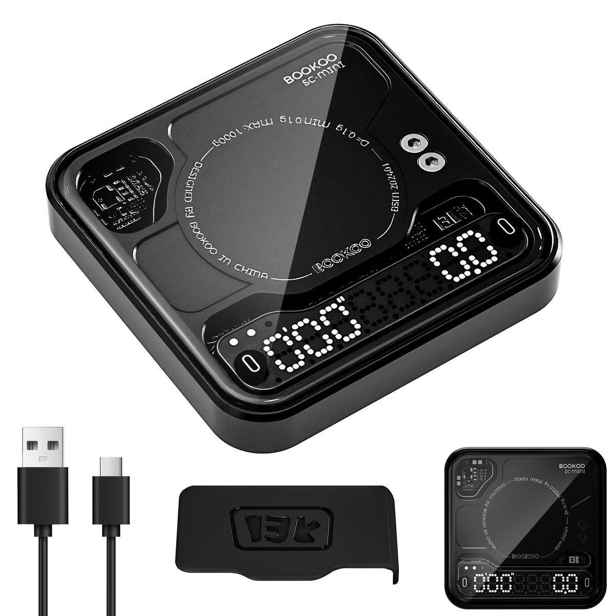 Kaffeewaage mit Timer 0,1g hochpräzise wiederaufladbar Espresso Waage 3 Modi Bluetooth App USB Pour Over