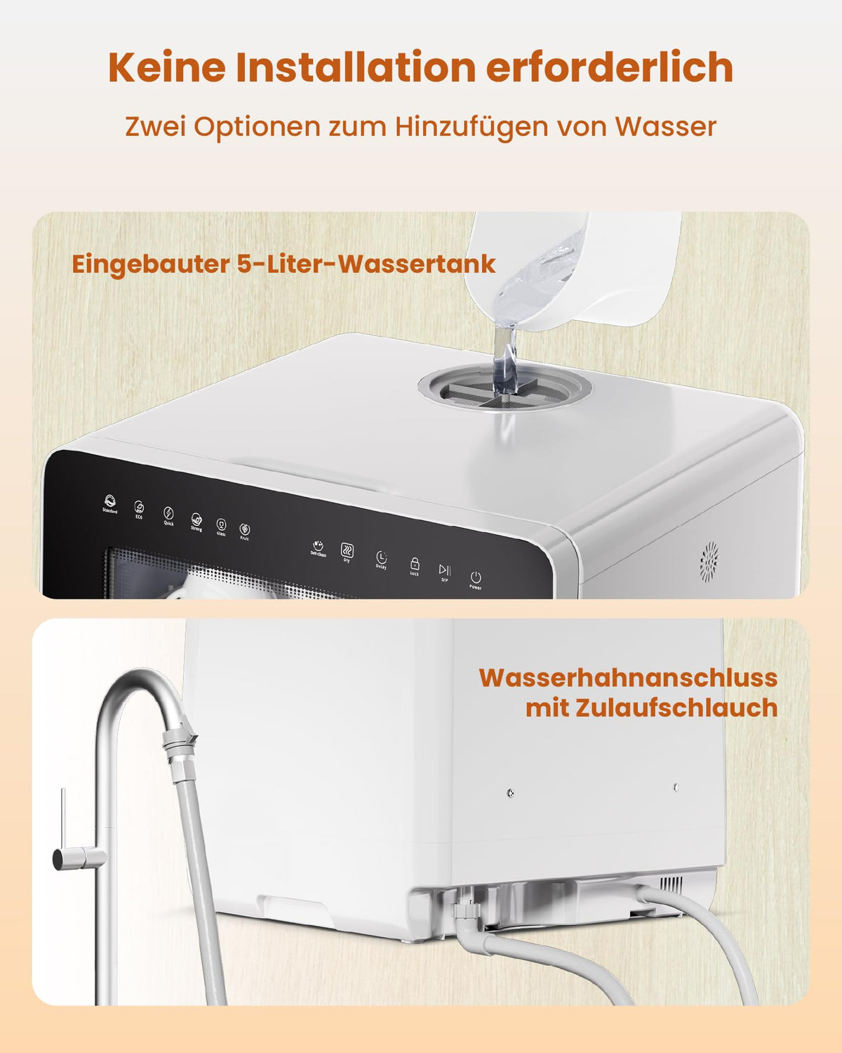 Tischgeschirrspüler mit Wasserenthärter und erhöhter Energieeffizienz Energieeffizienzklasse D