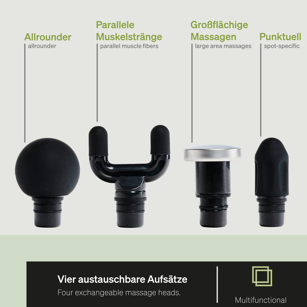Fascia Mini Massagepistole USB C für Muskulatur Faszien 4 Aufsätze 4 Stufen Schmerzlinderung Entspannung
