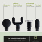 Fascia Mini Massagepistole USB C für Muskulatur Faszien 4 Aufsätze 4 Stufen Schmerzlinderung Entspannung