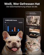YumShare Dual Hopper 2 Futterautomat für Katze und Hund 2 Näpfe Kamera Gesichtserkennung 5L KI 2,4 und 5G WLAN