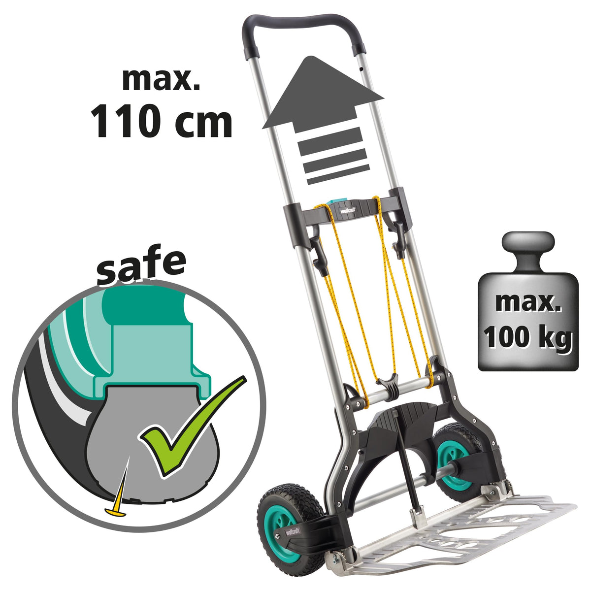TS 850 Offroad Sackkarre für Garten Gelände und Baustelle robuste Bereifung hohe Traglast vielseitig nutzbar