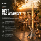 Feuersäule Outdoor mit Reinigungsbürste und Abdeckhaube Nachhaltige Pelletfackel für Gartenambiente