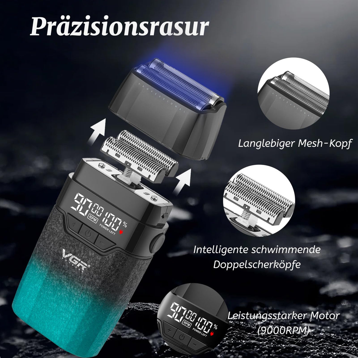 640 S3 3 in 1 Haarschneidemaschine für Herren Profi Haarschneider für Bart und Haare sowie Haarschnitt
