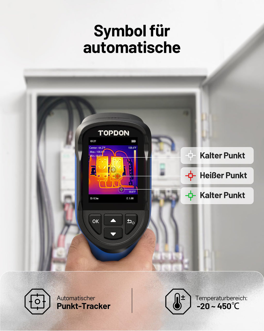 Wärmebildkamera TC004 Mini-A 240x240 TISR IR 15 Stunden Akkulaufzeit für Inspektion und Diagnose