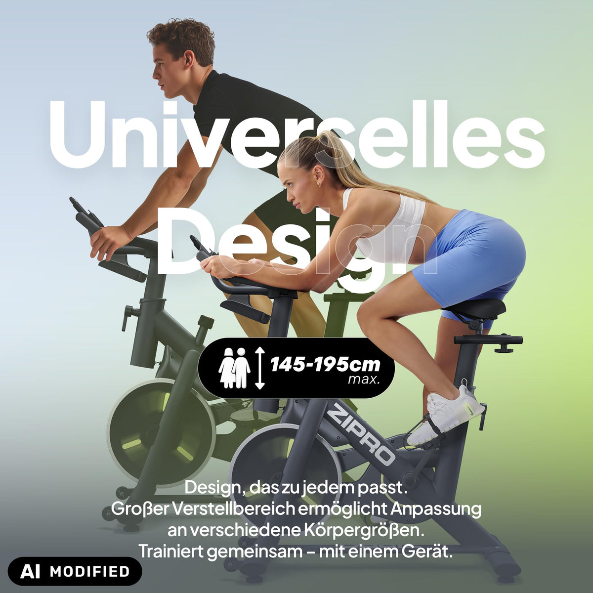 Heimtrainer Fahrrad mit App und Handpuls Ergometer für 145 bis 195 cm für Cardiotraining zu Hause