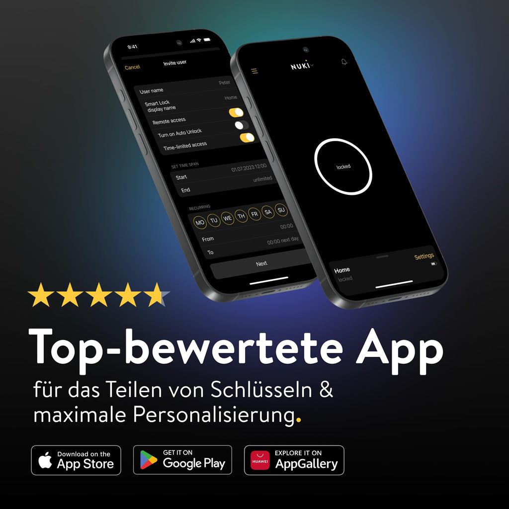 Smart Lock Go 2025 Türschloss mit Bluetooth WLAN Matter Smartphone als Schlüssel ohne Zylindertausch