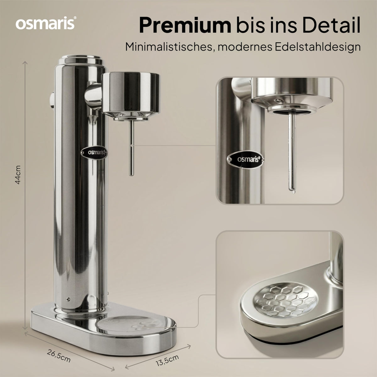 Wassersprudler Edelstahl inkl 2x 1,1 L Edelstahlflaschen geschmacksneutral 100% dicht Druckablassventil Küche