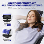 Ergonomischer Bürostuhl verstellbare Armlehnen Kopfstütze Naturschwamm Lendenstütze Wippfunktion 200kg Schwarz