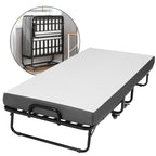 Klappbett 90x200 cm Erwachsene Gästebett 13cm Gedächtnisschaum Matratze klappbar Metallrahmen Rollen bis 200kg