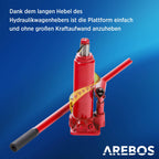 2x Auffahrrampe mit hydraulischem Wagenheber höhenverstellbar bis 2 T für Auto Kfz Werkstatt