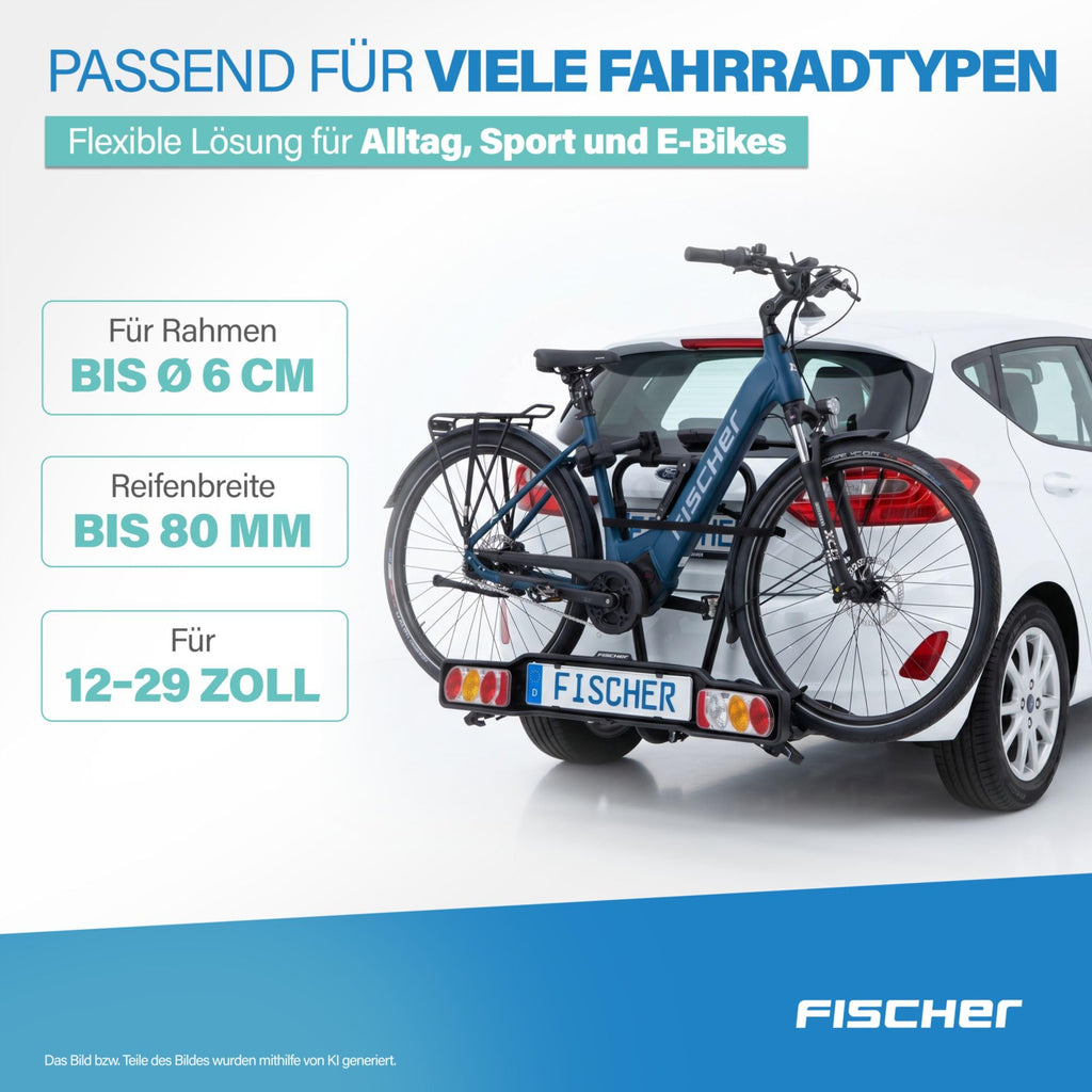 Kupplungsfahrradträger SmartLine Black für 2 Fahrräder bis 50 kg für Anhängerkupplung abklappbar Rahmenschutz