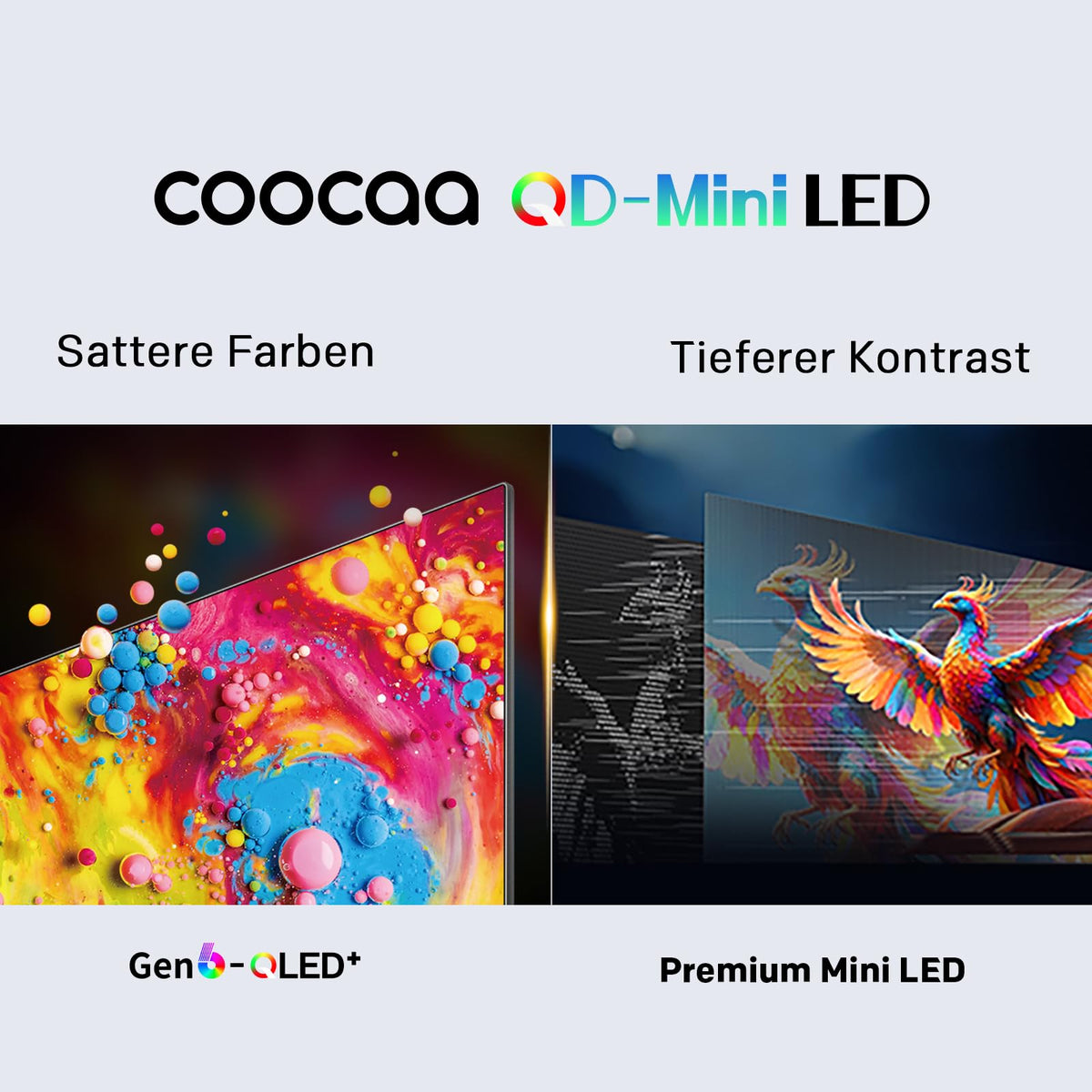 60 Zoll Fernseher QD Mini LED 4K Smart TV Google TV HDR10 Plus Dolby Vision Atmos Local Dimming MEMC 60CGNH70Z