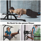 Power Tower Dip Station Klimmzugstange freistehend bis 230 cm stabiler Kraftturm für Ganzkörpertraining