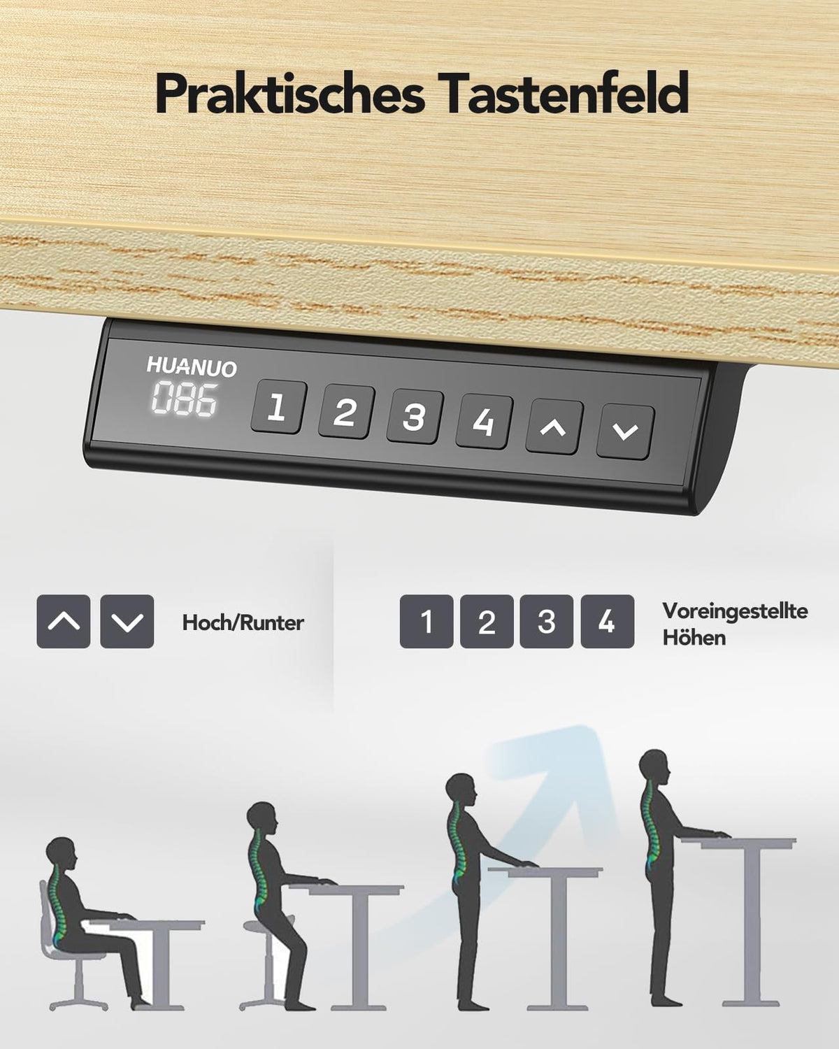 Elektrisch höhenverstellbares Schreibtischgestell mit bürstenlosem Motor für Homeoffice und Büro