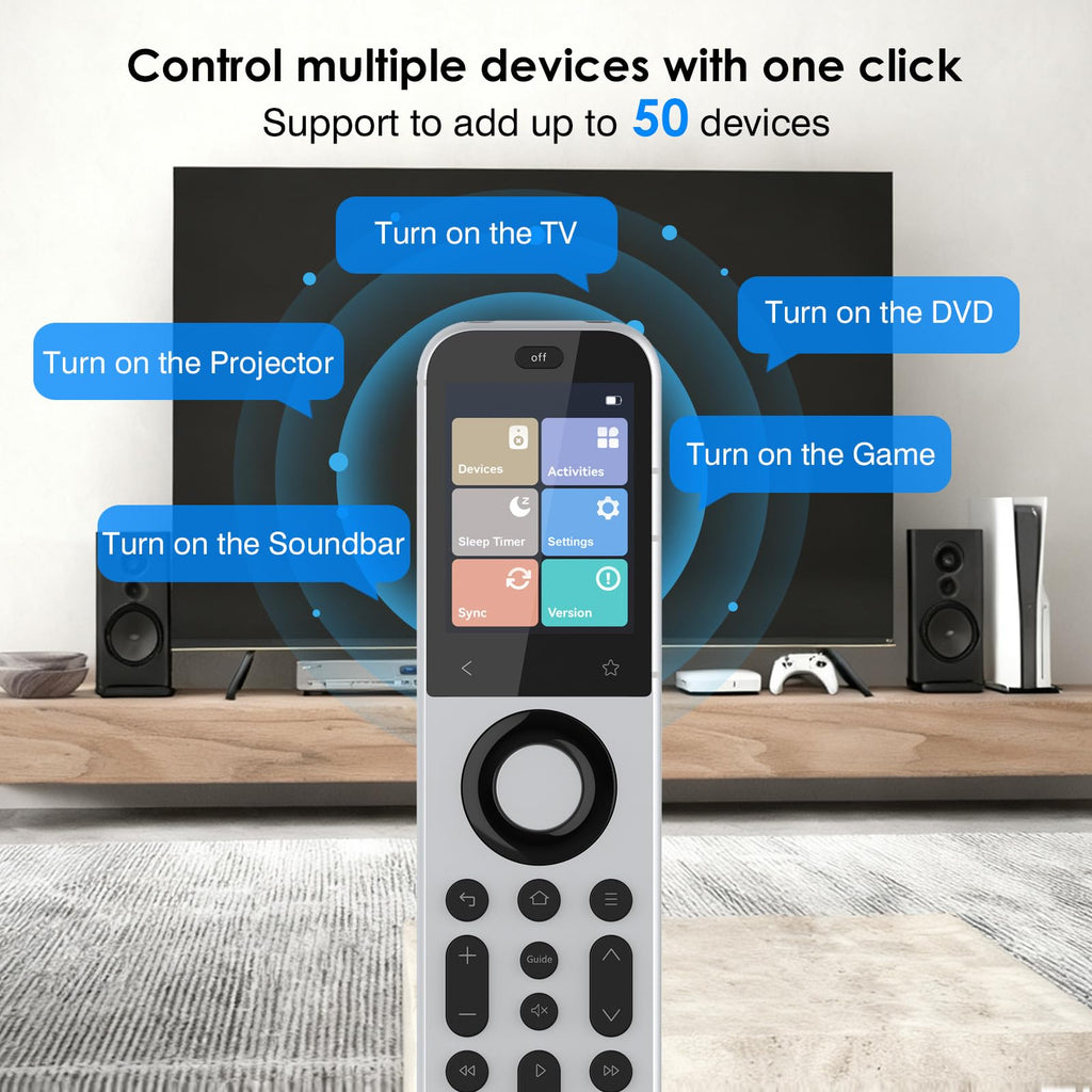 X2 Universal Fernbedienung mit Hub und Ladestation für TV Audio Streaming Smart Home Steuerung per App