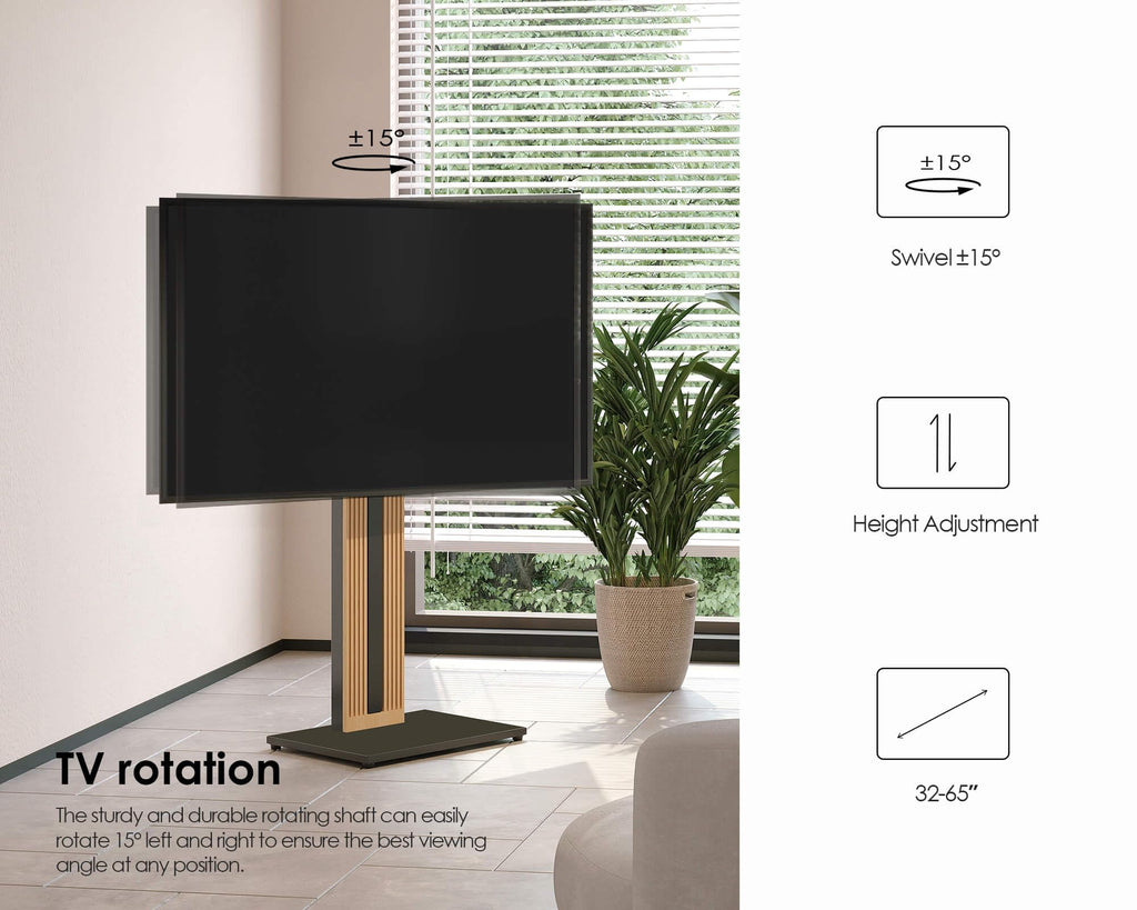 TV Ständer aus Buchenholz für 32 bis 65 Zoll Fernseher bis 40 kg Zen Serie Standfuß TV Möbel