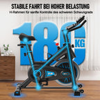 Heimtrainer Fahrrad 100 Prozent Widerstand, leise und stabil, Ergometer mit App und LCD, bis 180 kg belastbar