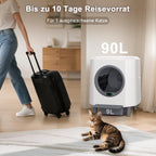 Selbstreinigende Katzentoilette 90L Großraum Katzenklo Elektrisch für Katzen mit automatischer Reinigung