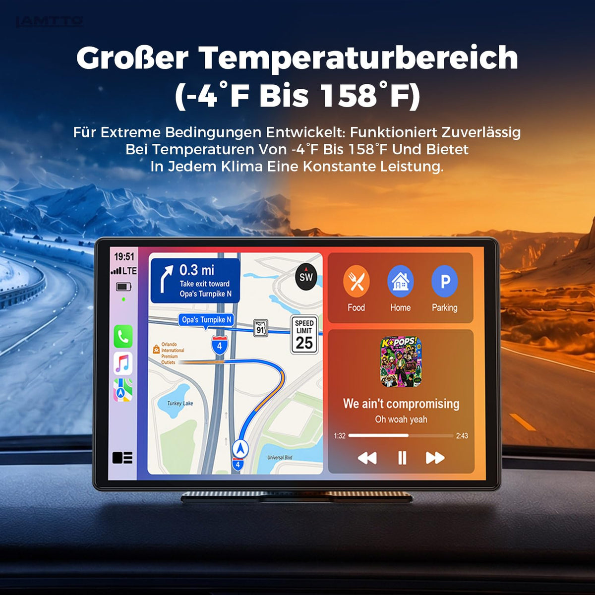 2026 Upgrade 11 Zoll Wireless CarPlay Display Android Auto Navigation Bluetooth AUX für alle Fahrzeuge