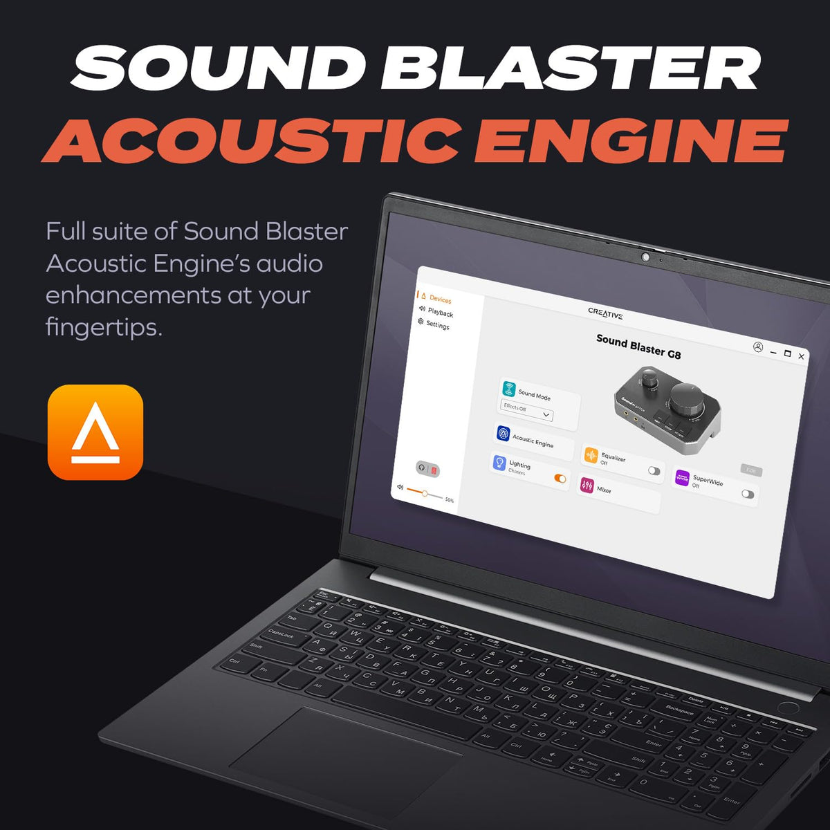 G8 HiRes Gaming USB DAC mit dualem USB Audiomixing und anpassbarer Acoustic Engine und 10 Band Equalizer