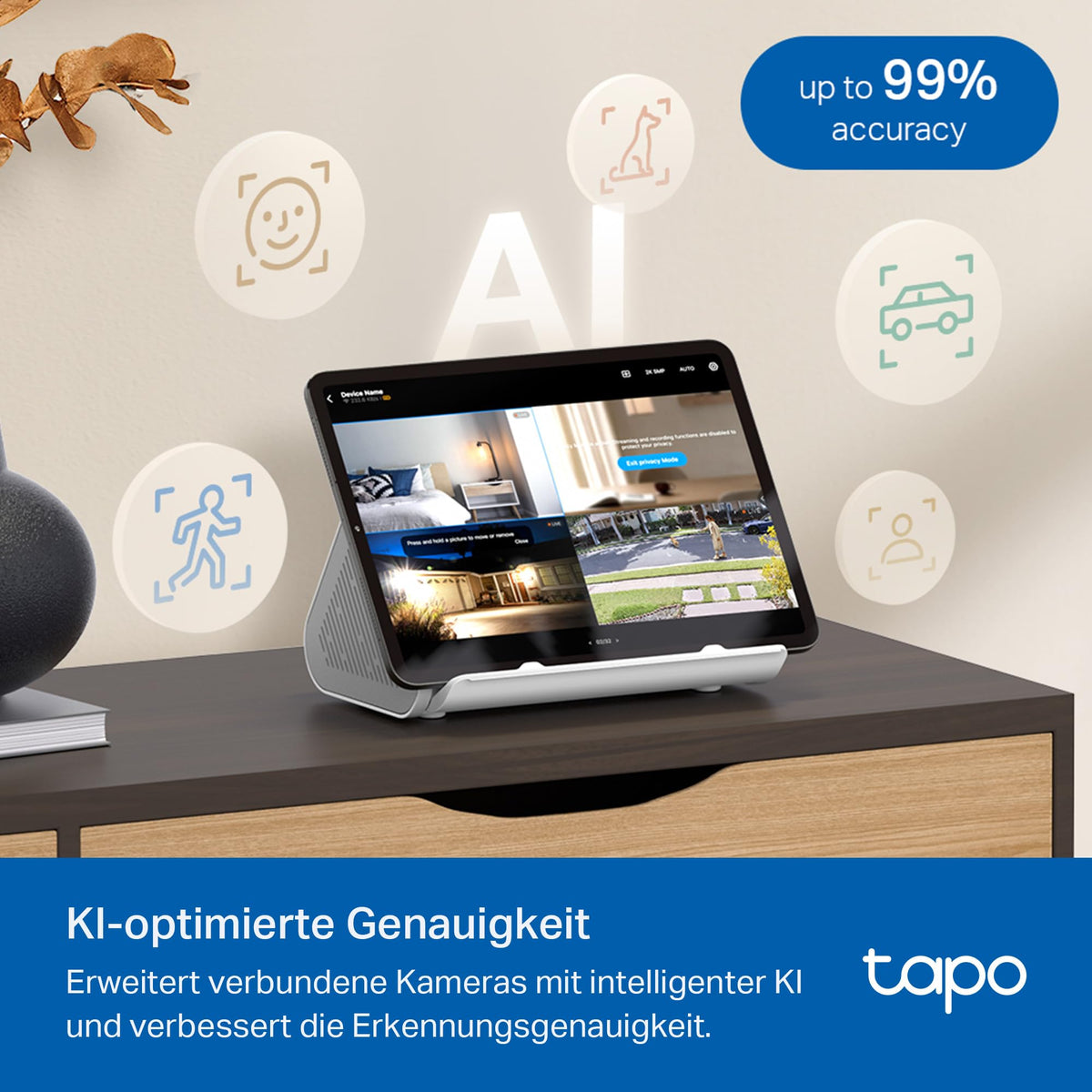 H500 Hub 16GB bis 16TB erweiterbar für 16 Kameras und 64 Sensoren HDMI 5 GHz WLAN und Ethernet Alarm Matter