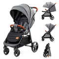 Grande Plus Buggy von Geburt bis 22 kg einhandfaltbar Liegeposition Verdeck mit Fenster 4 gefederte Räder Grau
