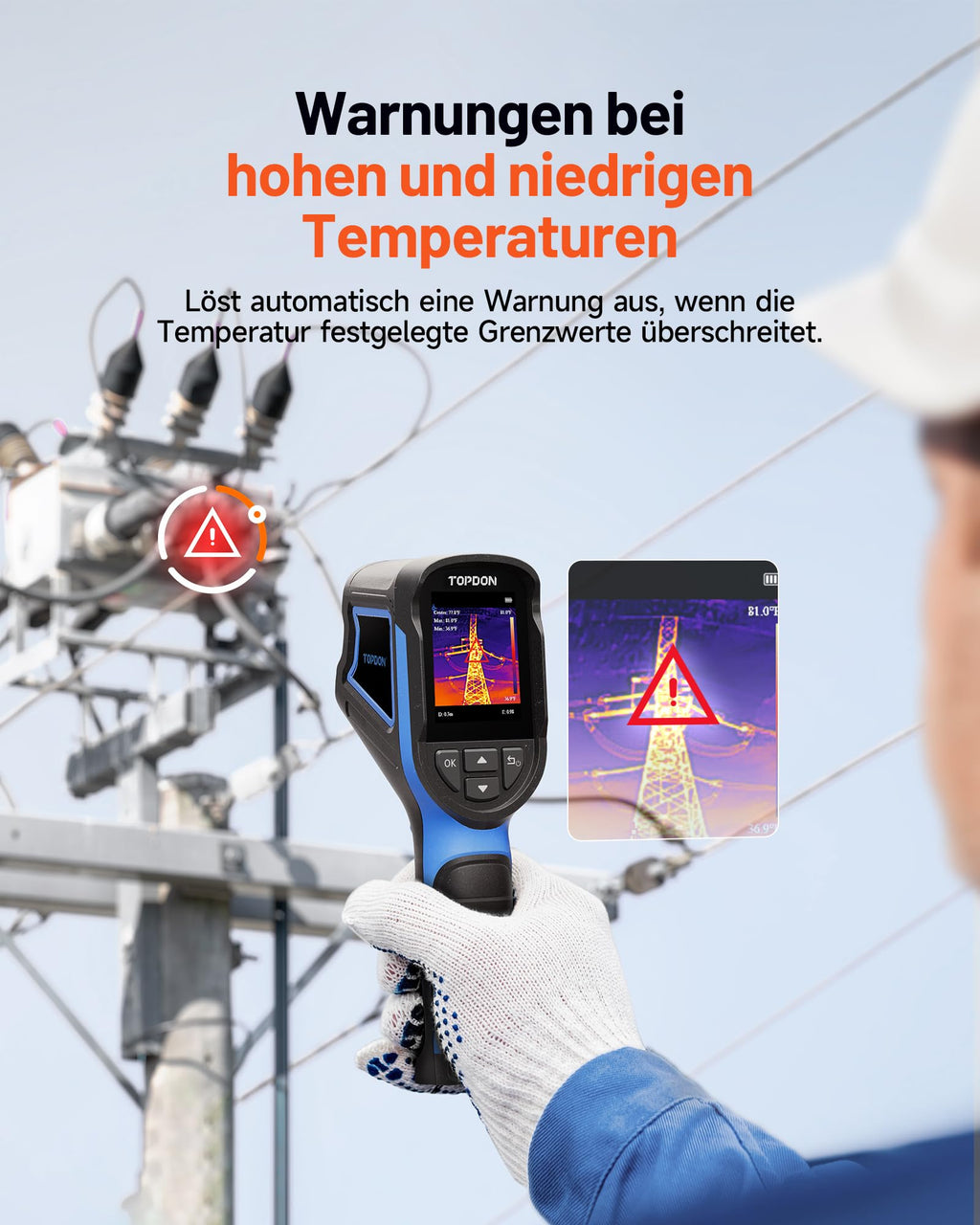 Wärmebildkamera TC004 Mini-A 240x240 TISR IR 15 Stunden Akkulaufzeit für Inspektion und Diagnose