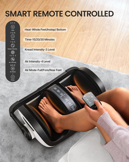 4 in 1 Shiatsu Fuß und Wadenmassagegerät mit Wärme Fußmassagegerät für Zuhause Entspannung