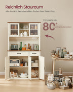 Sideboard mit Beleuchtung und Ladestation Küchenschrank mit Stauraum für Küche Wohnzimmer Esszimmer Flur
