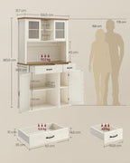 Sideboard mit Beleuchtung und Ladestation Küchenschrank mit Stauraum für Küche Wohnzimmer Esszimmer Flur
