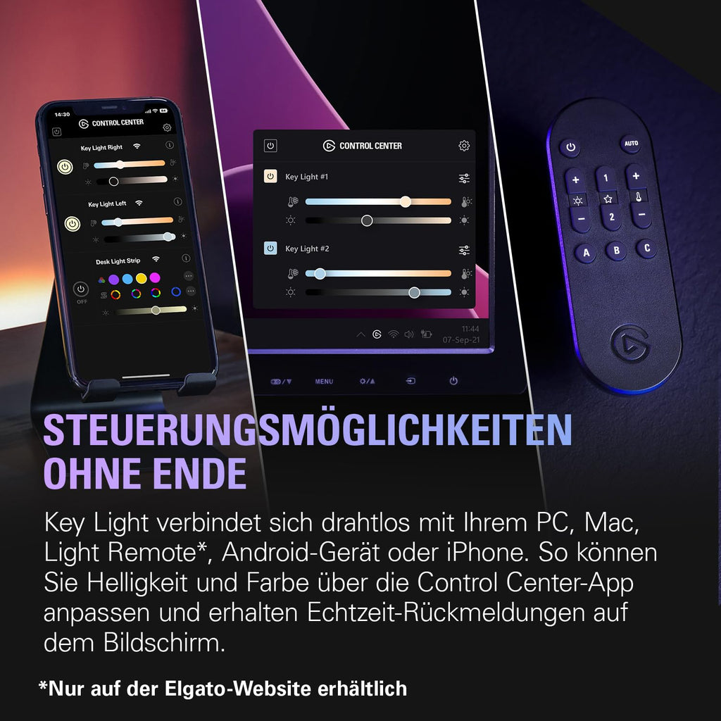 Key Light professionelle Studioleuchte 2800 Lumen LED Videoleuchte für Streaming Gaming