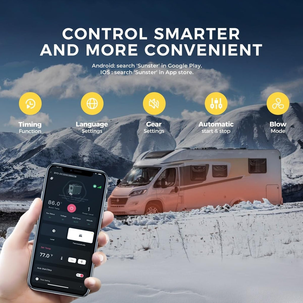 8kW Toolbox Dieselstandheizung 12V 24V DC 110 bis 240V AC Appsteuerung leise sparsam Wohnmobil LKW Zelt Garage