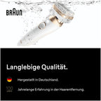 Epilierer für Damen Silk épil 9 Flex Ladyshaver 9 041 3D Gold Nass und Trockenanwendung mit Flexkopf