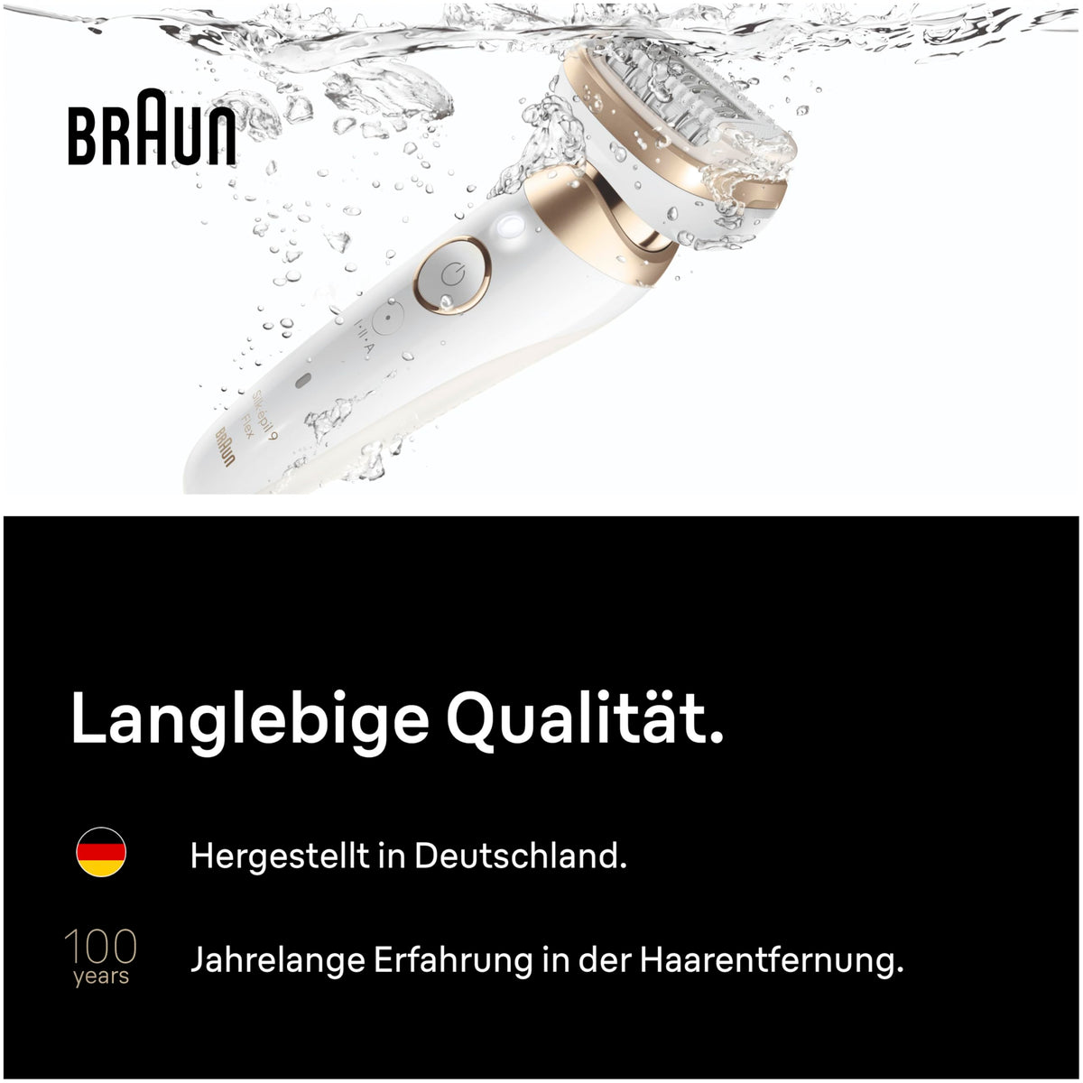 Epilierer für Damen Silk épil 9 Flex Ladyshaver 9 041 3D Gold Nass und Trockenanwendung mit Flexkopf