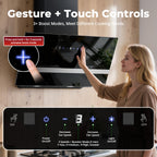 Dunstabzugshaube 60 cm 450 m³ pro Stunde mit Gestensteuerung und Touchscreen Energieklasse A+++ für Küche