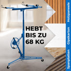 Plattenheber Trockenbau Plattenlift bis 325 cm und 68 kg für Rigipsplatten an Decken und Wänden 1 Mann Blau