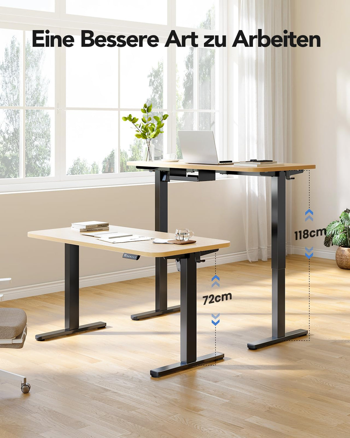 Elektrisch höhenverstellbares Schreibtischgestell mit bürstenlosem Motor für Homeoffice und Büro