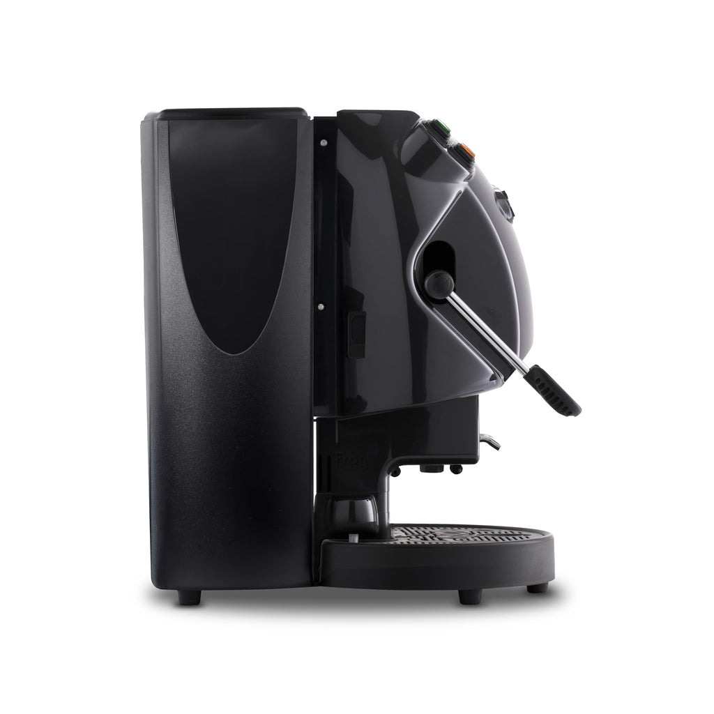 Frog Revolution Kaffeemaschine für Kaffeepads schwarz glänzend für Espresso zu Hause und im Büro 650 W