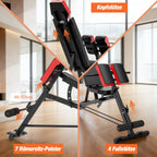 Klappbare Hantelbank 8 in 1 Trainingsbank 350 kg belastbar Hyperextension verstellbar für Ganzkörpertraining