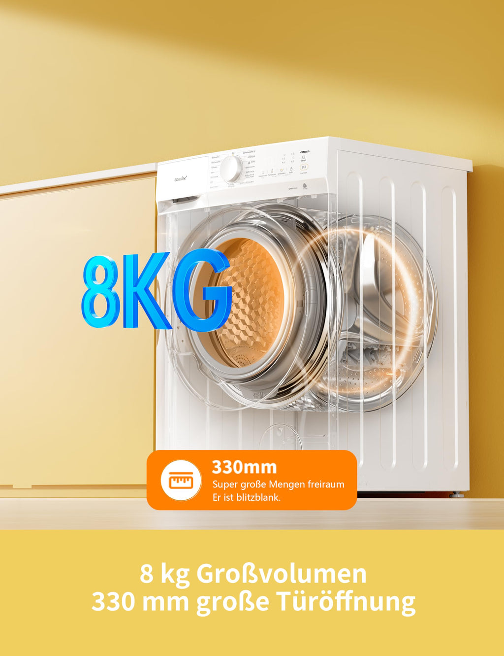 Frontlader Waschmaschine 8 kg Energieklasse A minus 10 Prozent weiß CF08EWP05W Energieklasse A
