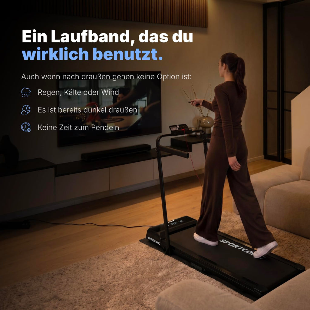 Laufband 1 bis 12 km/h klappbar elektrisch leise unterm Schreibtisch Walking Pad mit Steigung Tablet Halterung