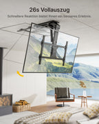 Elektrische TV Deckenhalterung Fernseherhalterung für 37 bis 75 Zoll bis 45 kg Deckenmontage