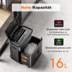 Aktenvernichter mit 100 Blatt Auto Feed P4 Mikroschnitt für Büro und Home Office leise und leistungsstark