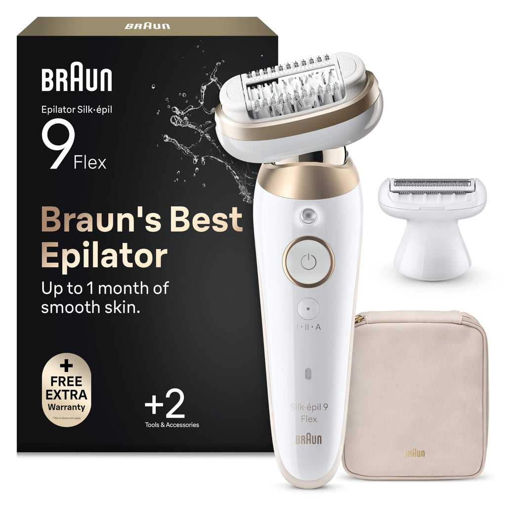 Epilierer für Damen Silk épil 9 Flex Ladyshaver 9 041 3D Gold Nass und Trockenanwendung mit Flexkopf