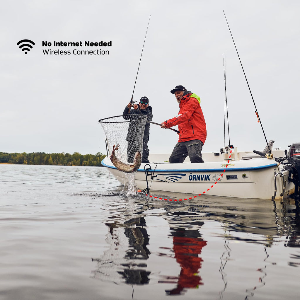 Smart Sonar Pro+ 2 Fischfinder Echolot mit Tiefenmesser und GPS Sender sowie gratis App Kajak Boot Eisangeln