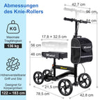 Knierollator für Erwachsene bei Fußverletzungen 20 cm Vorderrad Gehhilfe zur Entlastung im Alltag